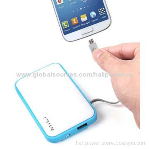 External/Portable Battery Charger for Smartphones with 6,000mAh Capacity, 5V/1A Input